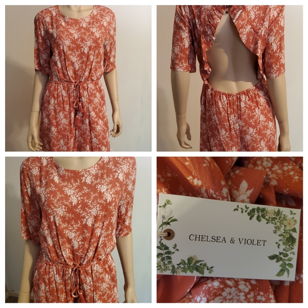 Chelsea & Violet Floral Open Back Romper
